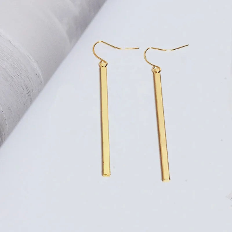 Long Vertical Bar Drop Earrings