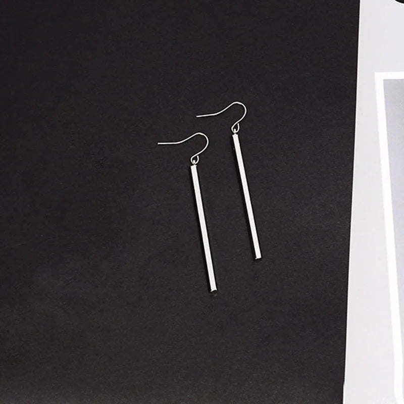 Long Vertical Bar Drop Earrings