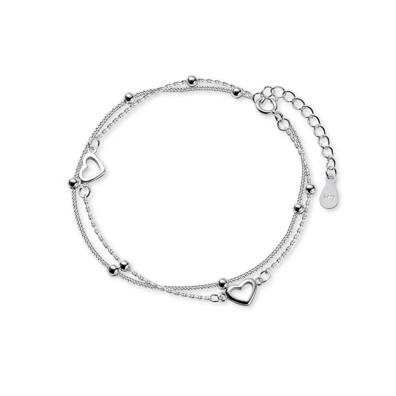 Love Heart Hollow Round Beads Bracelet