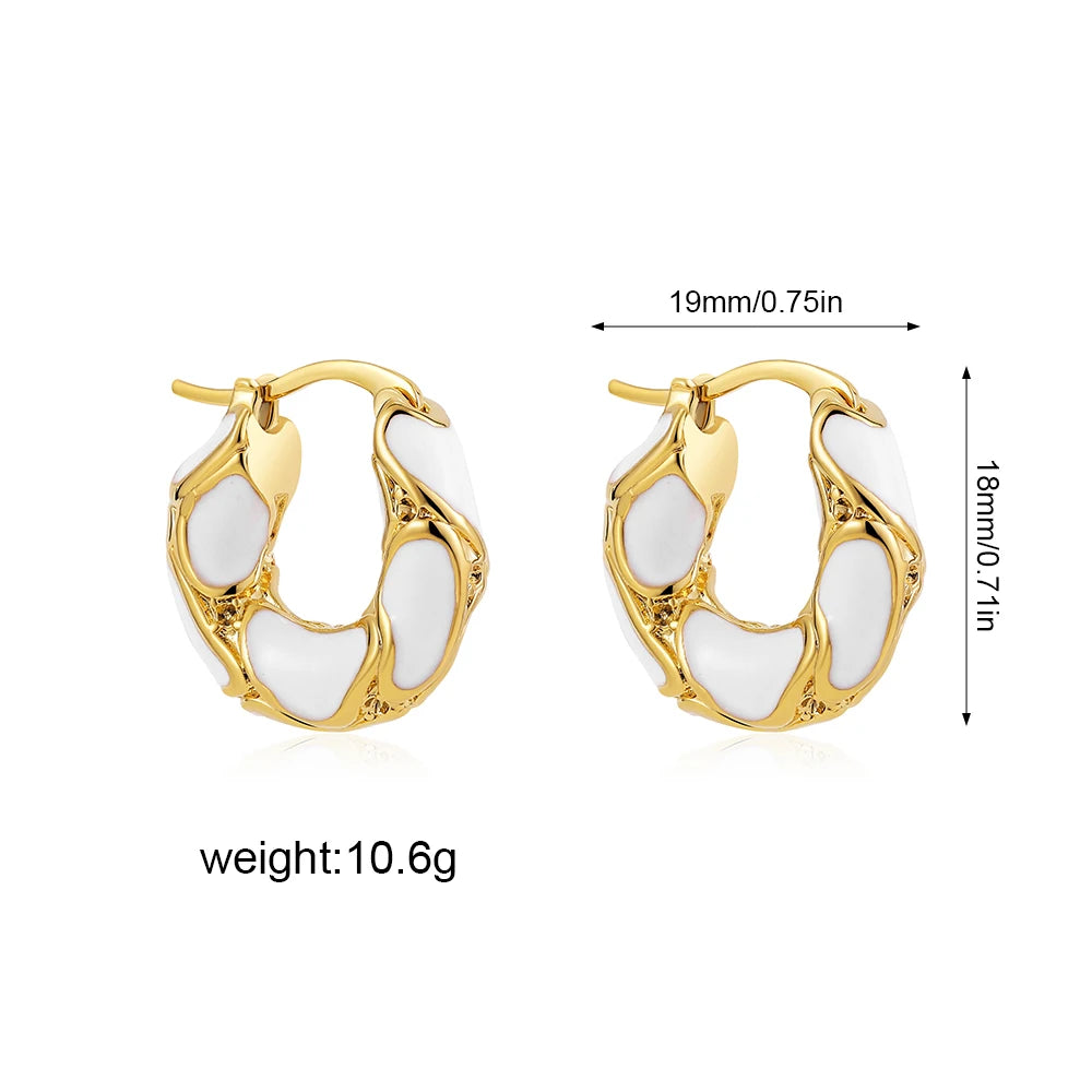 French Enamel Hoop Earrings