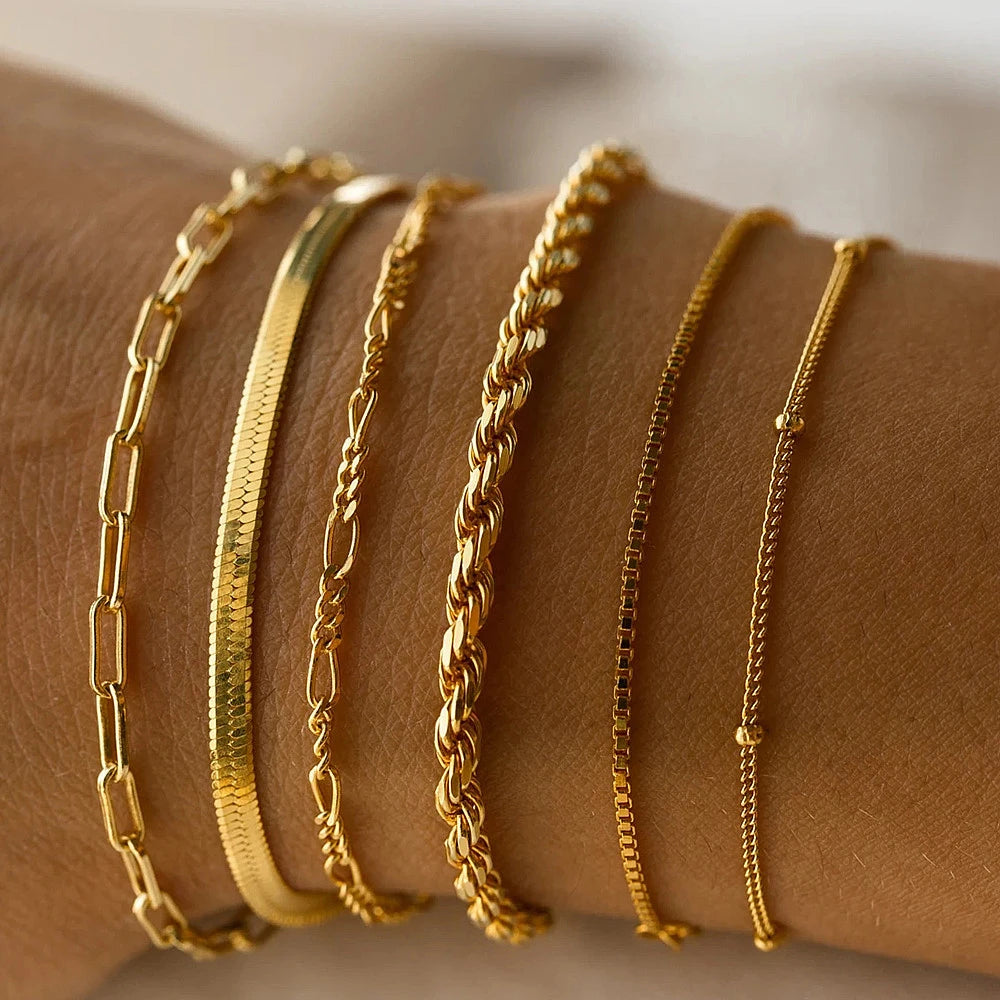 Gold Twist Cuban Chain Bracelet