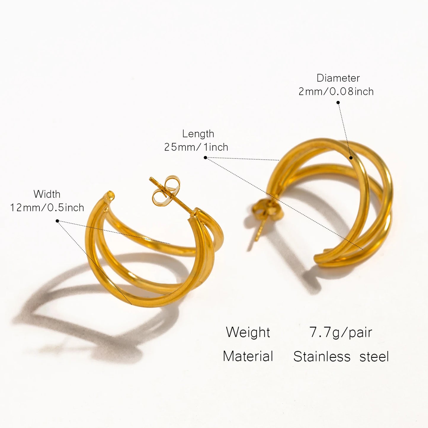 Triple Circle Hoop Earrings