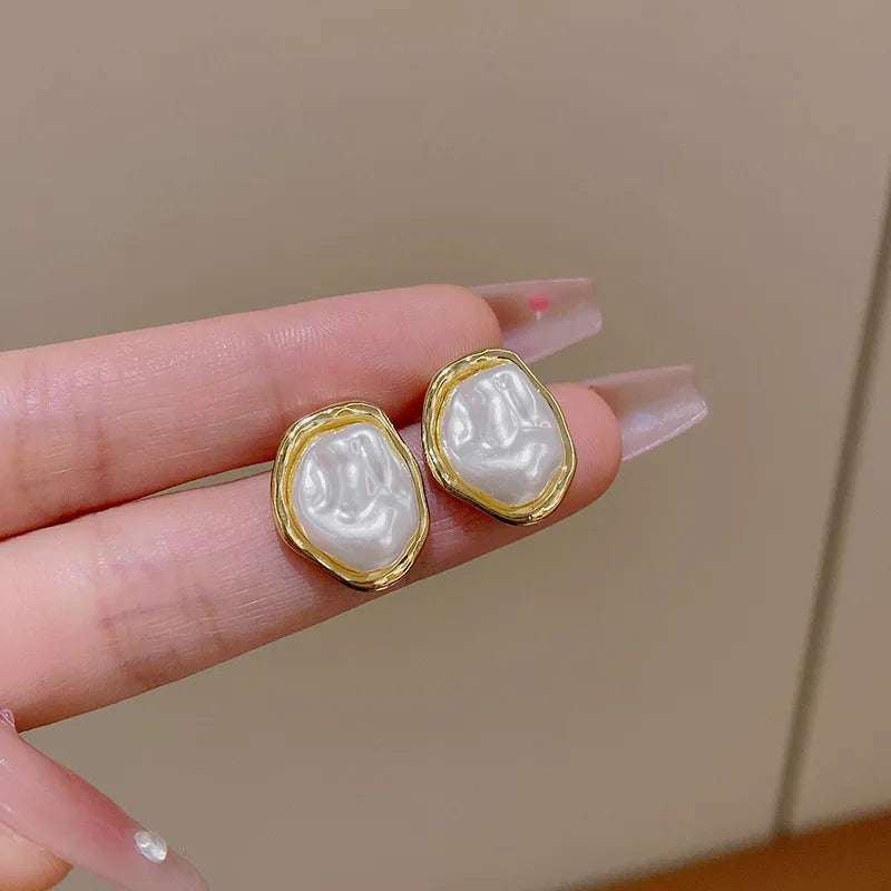 Oval Stud Earrings