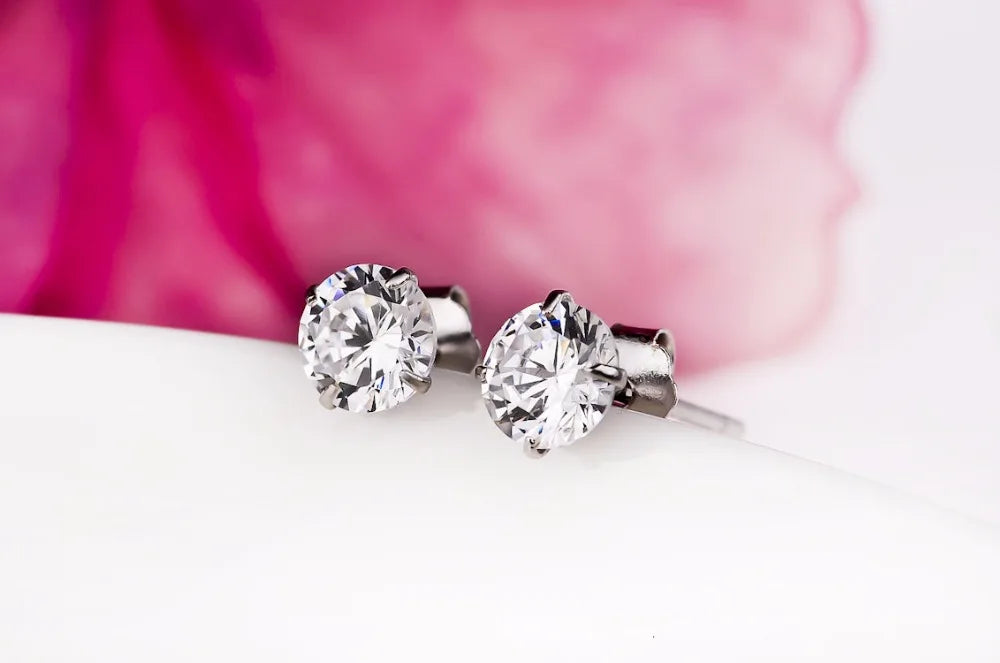 Crystal Zircon Silver Earrings