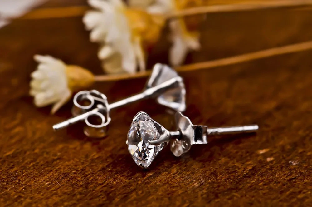 Crystal Zircon Silver Earrings