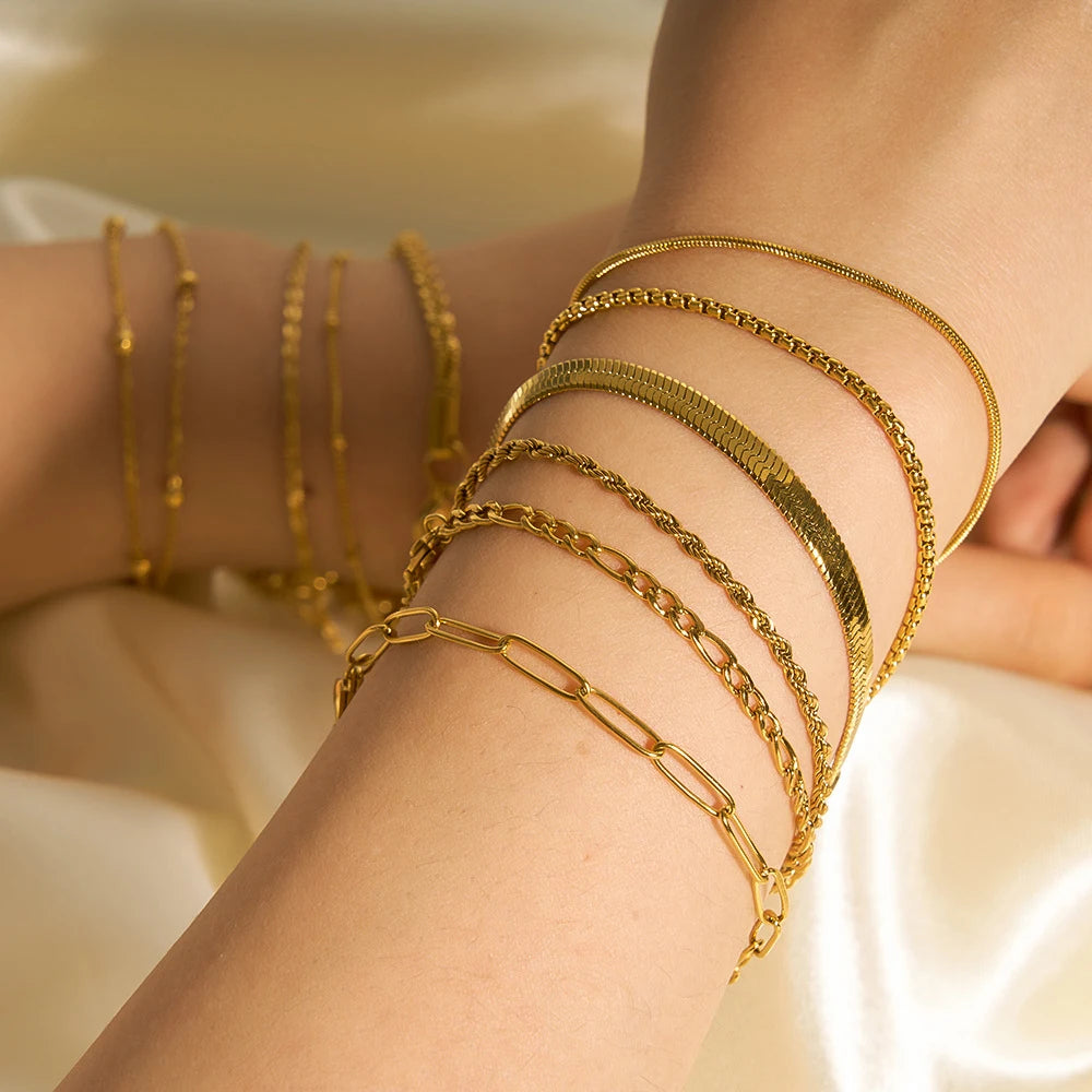 Gold Twist Cuban Chain Bracelet